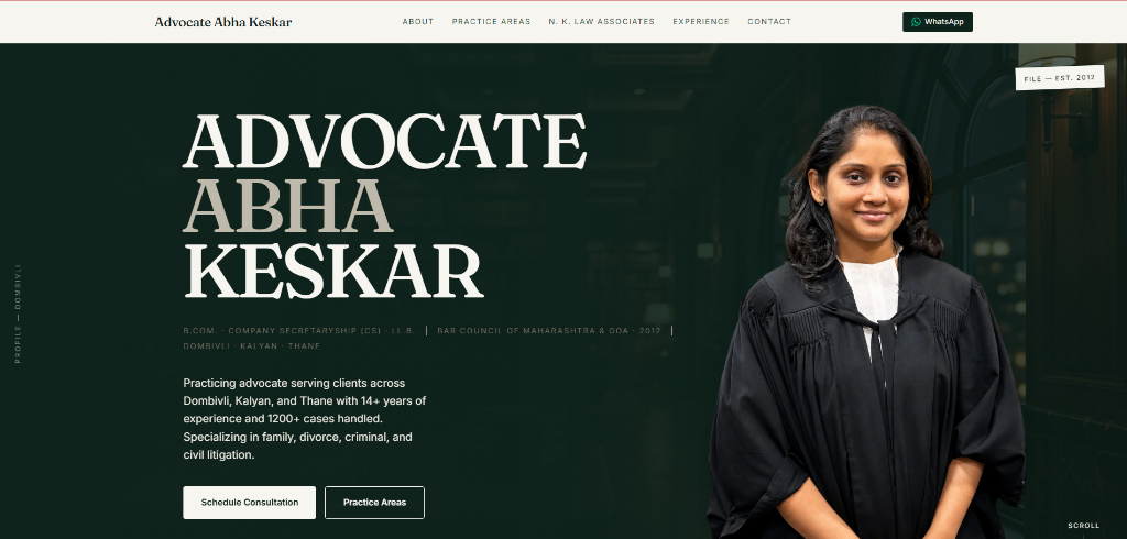 Advocate Abha Keskar Official Website Homepage screenshot